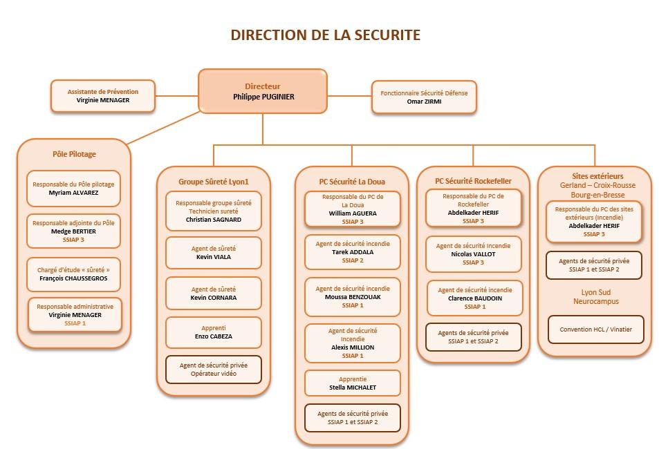 organigramme direction de la scurit
